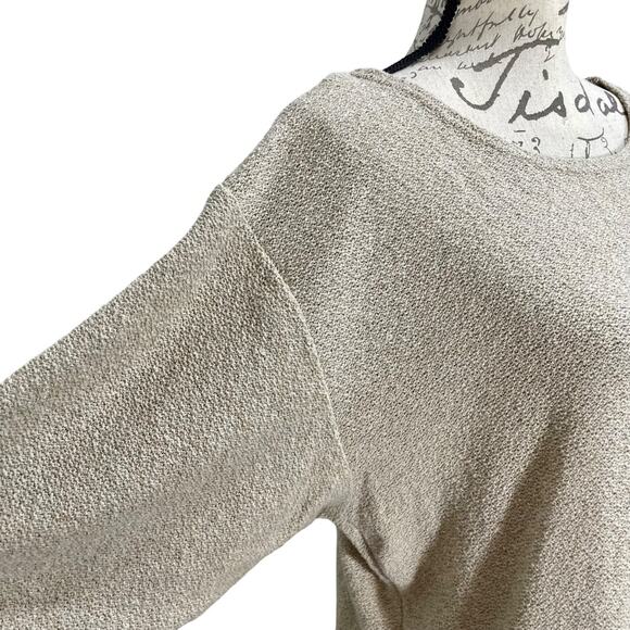 Vintage 1990s Green Brand Oatmeal Marled Knit Sweater XL - Picture 7 of 14